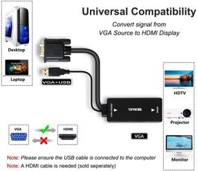 img 2 attached to 🔌 Адаптер Benfei VGA к HDMI: Кристально чистое разрешение 1080P с поддержкой аудио - вход VGA на выход HDMI