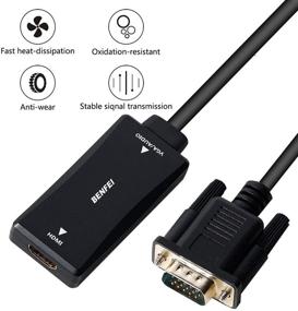 img 3 attached to 🔌 Адаптер Benfei VGA к HDMI: Кристально чистое разрешение 1080P с поддержкой аудио - вход VGA на выход HDMI