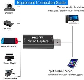 img 3 attached to 🎥 Аудио видео захват карт TKD - HDMI на USB 2.0 - Высокое качество 1080p 60fps Запись с DSLR, видеокамеры, экшн-камеры, захват карты Nintendo Switch для Playstation 4, Xbox One & Xbox 360