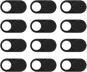 img 4 attached to Elimoons Ultra-Thin Webcam Cover Slide Laptop Camera Cover Sticker Blocker For Laptop Apple MacBook IMac IPad Cell Phone Tablet Echo Show Anti Spy Privacy (Round Hole Black12)