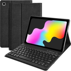 img 4 attached to Samsung Galaxy Tab A7 10.4 Keyboard Case (2020) - Slim & Lightweight Stand Cover with Detachable Wireless Bluetooth Keyboard - Compatible with SM-T500/T505/T507 - Black