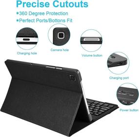 img 1 attached to Samsung Galaxy Tab A7 10.4 Keyboard Case (2020) - Slim & Lightweight Stand Cover with Detachable Wireless Bluetooth Keyboard - Compatible with SM-T500/T505/T507 - Black