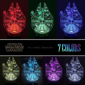 img 2 attached to 🌟 3D Star Wars Night Light Lamp: 16 Color & 3 Pattern for Perfect Birthday Gifts for Star Wars Fans