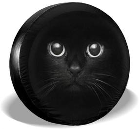 img 4 attached to Foruidea Cat in The Dark Spare Tire Cover: Waterproof, Dust-Proof UV Sun Protection - Fits Jeep, Trailer, RV, SUV & More (14 Inch)