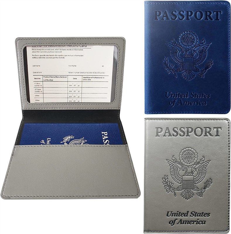 passport vaccine holder combo leather travel accessories and passport covers 로고