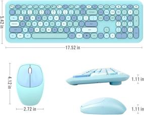 img 3 attached to 💙 LETTON V2030 Blue Keyboard Mouse Combo: Full-Sized Flexible Keys for Office, Windows, PC, Laptop