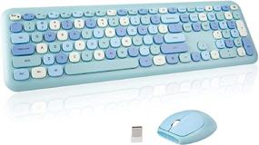 img 4 attached to 💙 LETTON V2030 Blue Keyboard Mouse Combo: Full-Sized Flexible Keys for Office, Windows, PC, Laptop