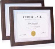 🖼️ enhance your décor with emfogo 8.5x11 rustic wood certificate frames - set of 2 vintage walnut frames for wall or tabletop display logo