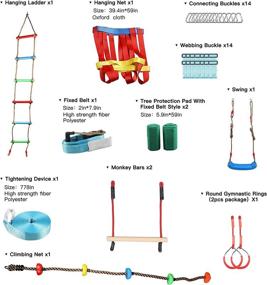 img 3 attached to 🧗 Slackline Obstacle Kit for All Ages – Climbing Rope Gym & Home Workout Set – Versatile Slackline Obstacle Course – Complete Climbing Rope Swing Set – Perfect for Kids and Adults