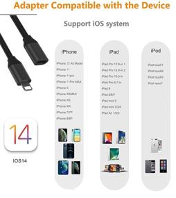 img 1 attached to 🔌 6фтук продление кабеля Lightning для iPhone iPad - Аудио, Видео, Музыка, Передача данных и Зарядка с разъемом для подключения iPhone с сертификатом Apple MFi, предоставляемым DESOFICON