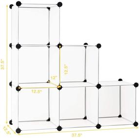 img 1 attached to 📦 Tangkula 6 Cubes Storage Organizer, DIY Plastic PP Closet Cabinet with Rustproof Steel Frame, Portable Modular Storage System with Hammer for Indoor Use - Ideal for Toys, Books, and Shoes