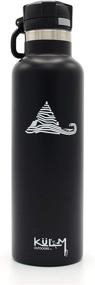 img 4 attached to KuLM Outdoors 20oz Vacuum Insulated Water Bottle with 🌲 Flip Spout Lid - Cup Holder Friendly and Sleek Black Design