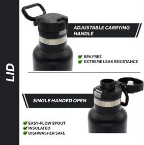 img 1 attached to KuLM Outdoors 20oz Vacuum Insulated Water Bottle with 🌲 Flip Spout Lid - Cup Holder Friendly and Sleek Black Design