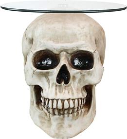 img 3 attached to 🧪 Bewitching Charm: Design Toscano Lost Souls Gothic Skull Glass-Topped Table in White