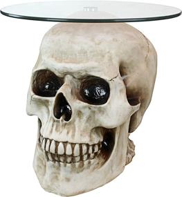 img 2 attached to 🧪 Bewitching Charm: Design Toscano Lost Souls Gothic Skull Glass-Topped Table in White