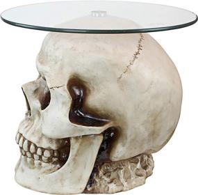 img 1 attached to 🧪 Bewitching Charm: Design Toscano Lost Souls Gothic Skull Glass-Topped Table in White