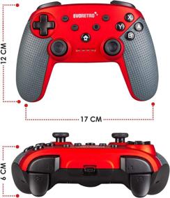 img 2 attached to 🎮 EVORETRO Wireless Bluetooth Nintendo Switch Controller Pro with Gyro Axis-Turbo Buttons - Ideal for Switch/Gamecube Games, Red