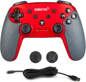 img 3 attached to 🎮 EVORETRO Wireless Bluetooth Nintendo Switch Controller Pro with Gyro Axis-Turbo Buttons - Ideal for Switch/Gamecube Games, Red