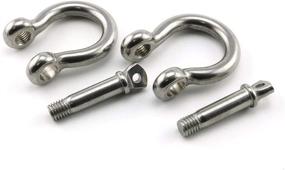 img 1 attached to ⚓ Heyous 3/8 Inch Stainless Steel Screw Pin Anchor Shackle for Heavy Duty Load Clamp in Chains, Wirerope, Lifting & Outdoor Activities (2pcs)