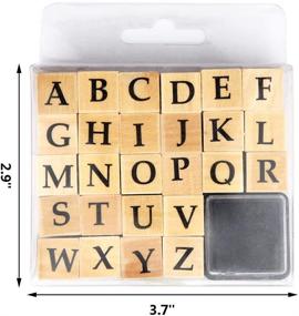 img 3 attached to Vintage Wood Letter Stamps for Card Making DIY Craft Scrapbooking - Miayon 52Pcs Wooden Rubber Stamps