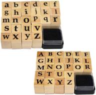 vintage wood letter stamps for card making diy craft scrapbooking - miayon 52pcs wooden rubber stamps logo