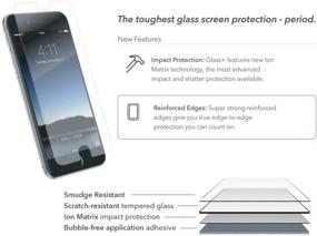 img 1 attached to Защитное стекло ZAGG InvisibleShield Glass+ - оптимизировано для iPhone 8, iPhone 7, iPhone 6s и iPhone 6 - усиленная защита от ударов и царапин - простое нанесение - плавная чувствительность касания