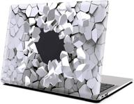 l2w macbook air 11 inch case: creative explosion design - frosted black and white logo