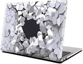 img 4 attached to L2W MacBook Air 11 inch Case: Creative Explosion Design - Frosted Black and White