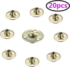 img 1 attached to 🔩 Socell 1/4"-20 Brad Hole Tee Nut: High-Quality Carbon Steel Round Base Screw-in T-Nuts for Furniture Hardware – Flange Insert with Female Thread (20pcs)