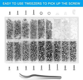 img 3 attached to Eyeglass Repair Kit with 1100pcs Eyeglass Screws, Nose Pads, Precision Screwdriver Set, and Tweezers - Ideal for Eyeglasses, Sunglasses, Watch Clock, and Spectacle Repair