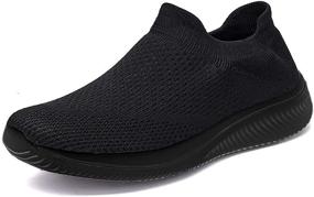 img 4 attached to SNEKARMIN Women's Slip-On Sock Sneakers - Comfortable Athletic Walking Shoes with Elastic Fit