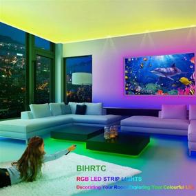 img 1 attached to 🎉 BIHRTC Led Strip Lights Kit 32.8ft: App Controlled RGB 300leds 5050 Color Changing Flexible Tape Light with Remote, Music Sync, Power Supply - Perfect for Bedroom, Smart Home, Party Decoration