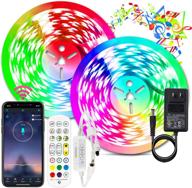 🎉 bihrtc led strip lights kit 32.8ft: app controlled rgb 300leds 5050 color changing flexible tape light with remote, music sync, power supply - perfect for bedroom, smart home, party decoration логотип