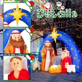 img 1 attached to 🌟 Rocinha 7.5FT Inflatable Christmas Nativity Scene: Outdoor Decorations with Star of Bethlehem Archway