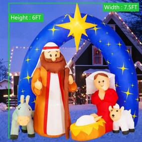 img 3 attached to 🌟 Rocinha 7.5FT Inflatable Christmas Nativity Scene: Outdoor Decorations with Star of Bethlehem Archway