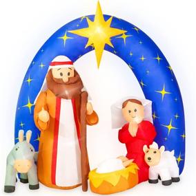 img 4 attached to 🌟 Rocinha 7.5FT Inflatable Christmas Nativity Scene: Outdoor Decorations with Star of Bethlehem Archway