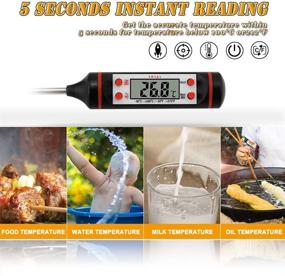 img 2 attached to Digital Instant Read Meat Thermometer with Super Long Probe - Ideal for Kitchen, BBQ, Grill, Smoker, Candy, Oil, Milk, Yogurt - Accurate Temperature Measurement