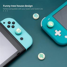 img 2 attached to 🎮 GeekShare 4PCS Silicone Tree and House Joycon Thumb Grips for Nintendo Switch /OLED/ Switch Lite - Comfortable Analog Thumb Stick Grips and Joystick Caps