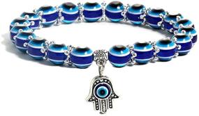 img 4 attached to 🔮 Stylish and Protective: SUMMER LOVE Evil Eye Hamsa Blue Beaded Bracelet for Blessings and Fortune