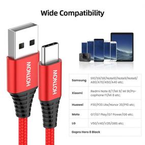 img 1 attached to 🔌 3Pack HOTNOW 1.5FT USB C Cable - Fast Charge Braided Cord for Samsung Galaxy S10, S9, S8 Plus, Note 9, 8 - Power Bank & Other Type C Devices