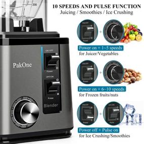 img 1 attached to 🍹 PakOne High-Speed Kitchen Countertop Blender - 74Oz Professional Blender for Smoother Shakes and Smoothies - 1800W Powerful Blender for Ice Crushing and Frozen Drinks - Self-Cleaning/10-Speed Control