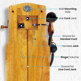 img 1 attached to 📞 Vintage Wood Wall Phone - Pyle PRT45 Retro Antique Country - Retail Packaging