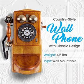 img 3 attached to 📞 Vintage Wood Wall Phone - Pyle PRT45 Retro Antique Country - Retail Packaging