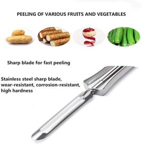 img 1 attached to Aniso Kitchen Stainless Steel Rotary Vegetable Peeler - Ergonomic Handle, Dishwasher Safe