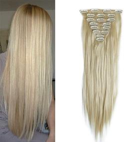 img 1 attached to Straight Extensions Hairpiece Weft Bleach Inch Straight