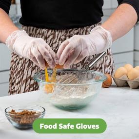 img 2 attached to Medium Clear Powder Free Vinyl Disposable Plastic Gloves: Optimal Protection and Comfort