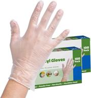 medium clear powder free vinyl disposable plastic gloves: optimal protection and comfort logo