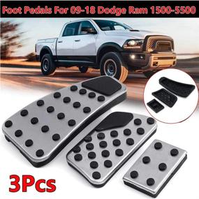 img 3 attached to 🚘 Gas Brake Pedal Cover Set - Stainless Steel Non-Slip Pedal Pad Accelerator Brake Foot Pedal Cover Kit for Dodge Ram 1500-5500 (2009-2018), 3 Pcs