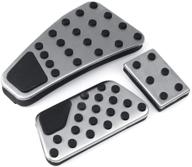 🚘 gas brake pedal cover set - stainless steel non-slip pedal pad accelerator brake foot pedal cover kit for dodge ram 1500-5500 (2009-2018), 3 pcs logo