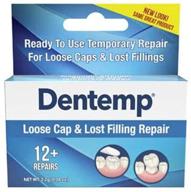 💊 dentemp maximum strength lost filling and loose cap repair kit: fast pain relief, 12 applications logo